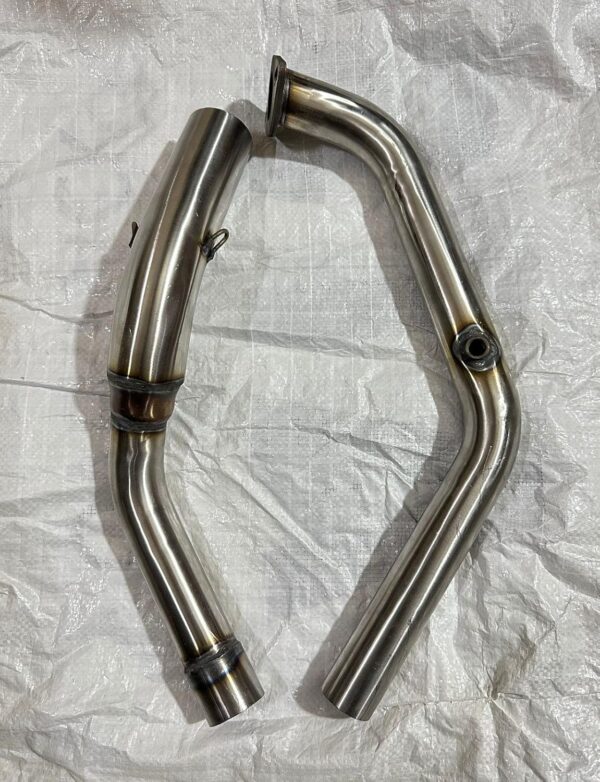 Stainless Steel Link Pipe for Yamaha R15 V3, R15 V4, R15M, and MT15 BS6 – Full Exhaust System Upgrade - Image 2