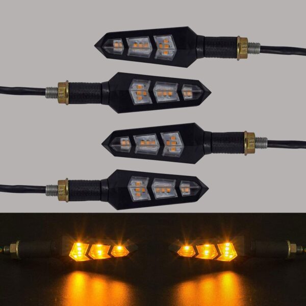 Indicator for tvs raider 125 12V Amber LED Flexible Non Breakable Motorcycle Bike Turn Signal Indicators Light