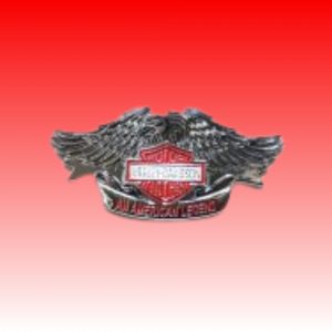 Harley Davidson metal wing logo black red