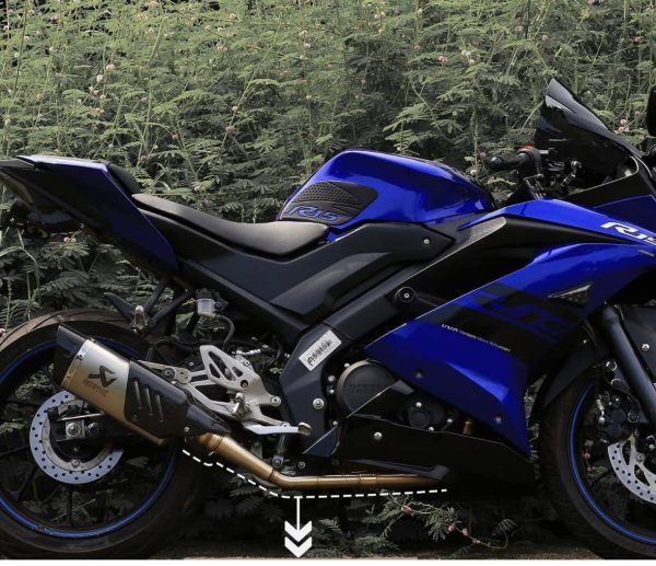Stainless Steel Link Pipe for Yamaha R15 V3, R15 V4, R15M, and MT15 BS6 – Full Exhaust System Upgrade - Image 2